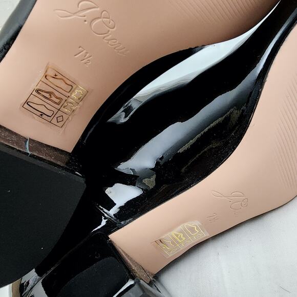 NEW J. Crew Italian Leather Knee High Black Patent Leather Tall Boot 7.5 - Picture 10 of 12